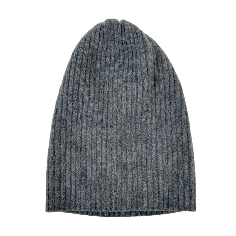 NEW Women’s Portolano cashmere slouch beanie hat grey - Picture 6 of 10